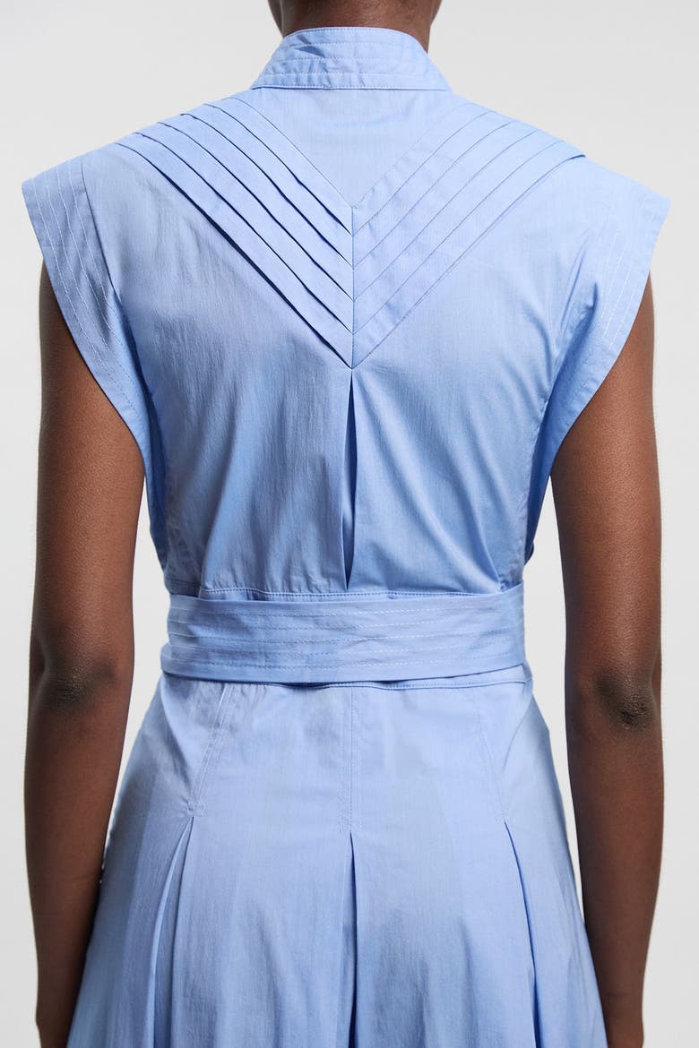 Cotton Tie Waist Midi Dress, Alternate, color, Blue