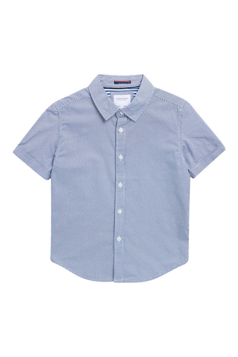 Kids' Polka Dot Print Short Sleeve Shirt, Main, color, LIGHT BLUE