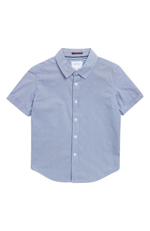 Kids' Polka Dot Short Sleeve Button-Up Shirt (Little Kid)