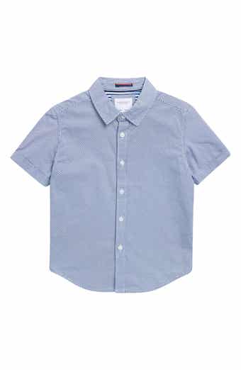 DENIM AND FLOWER Kids' Polka Dot Print Short Sleeve Shirt