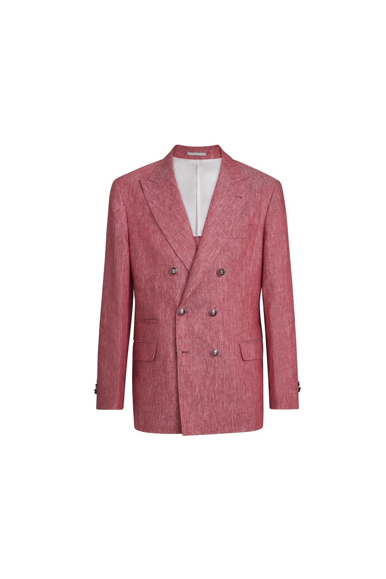 Linen denim jacket, Alternate, color, Strawberry