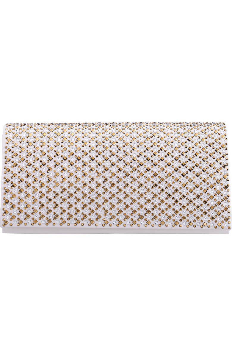 Nina Deva Crystal Clutch, Main, color, Ivory Multi