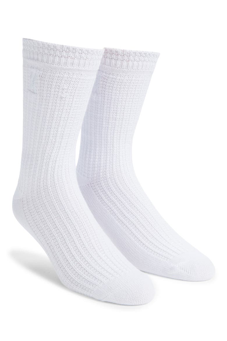 2-Pack Cotton Blend Crew Socks, Main, color, WHITE