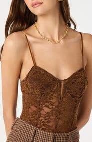 ASTR the Label Structured Lace Bodysuit
