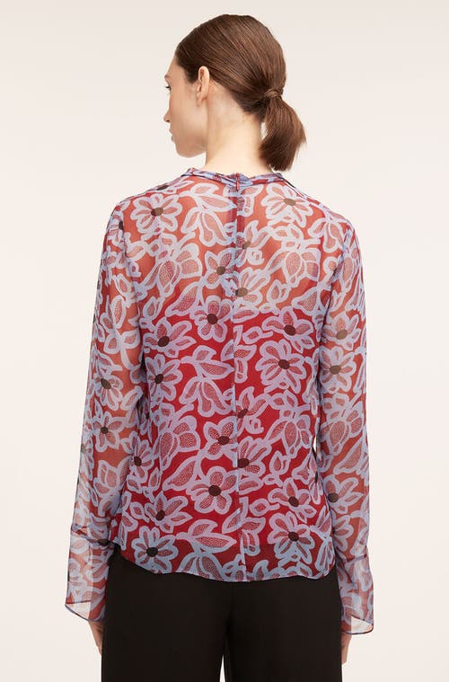 REBECCA TAYLOR REBECCA TAYLOR VERA FLEUR MOCK NECK SHELL BLOUSE