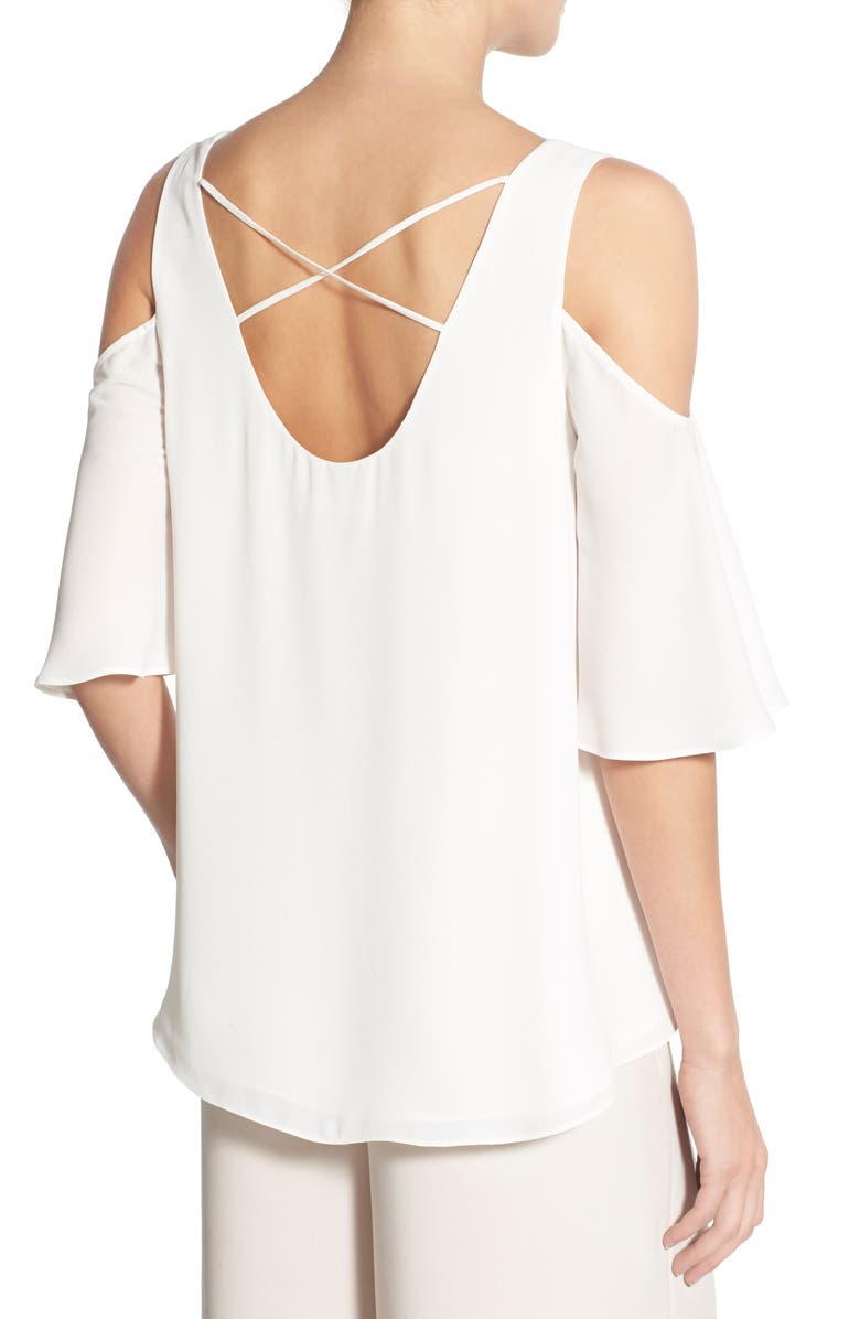 Chelsea28 Chiffon Cold Shoulder Top, Alternate, color,