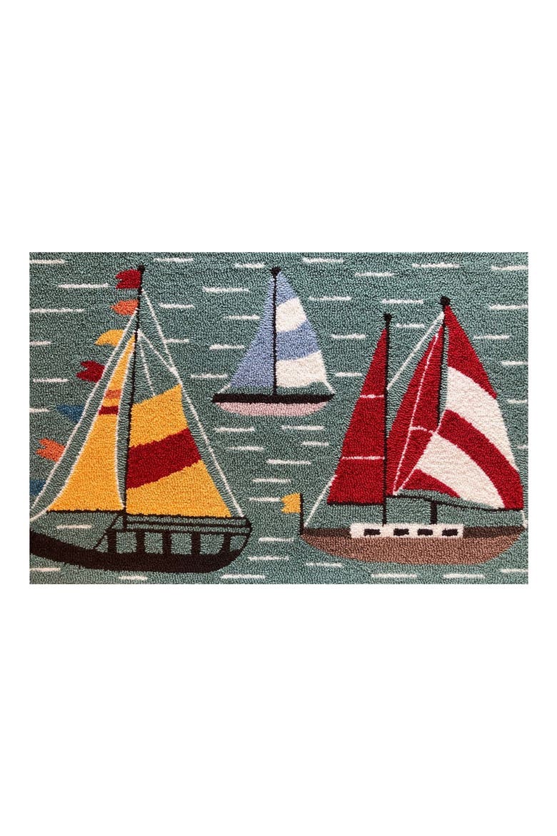 Seas the Day Doormat, Main, color, AQUA/ YELLOW/ RED
