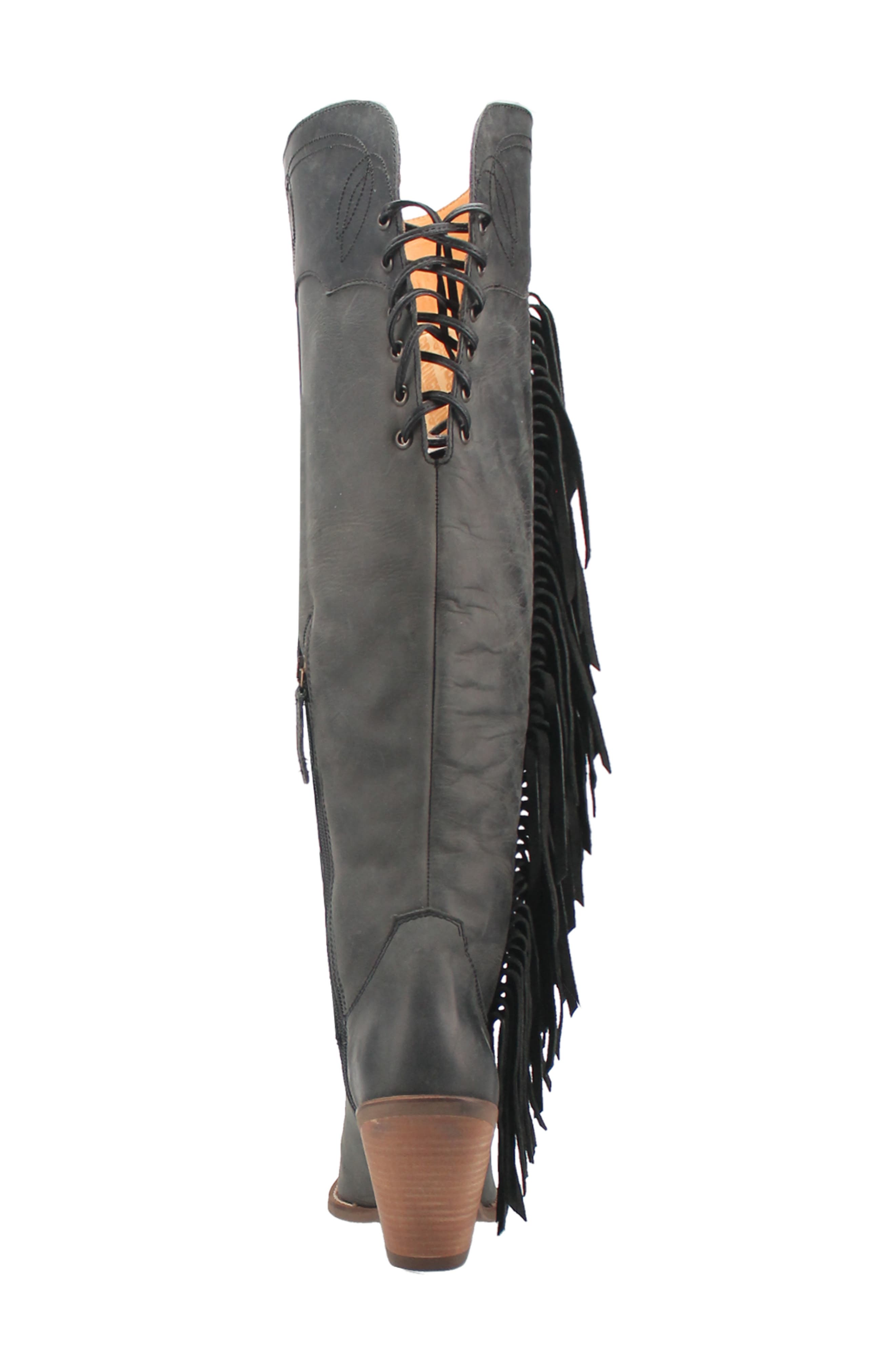 Dingo Sky High Fringe Western Boot, Alternate, color, 