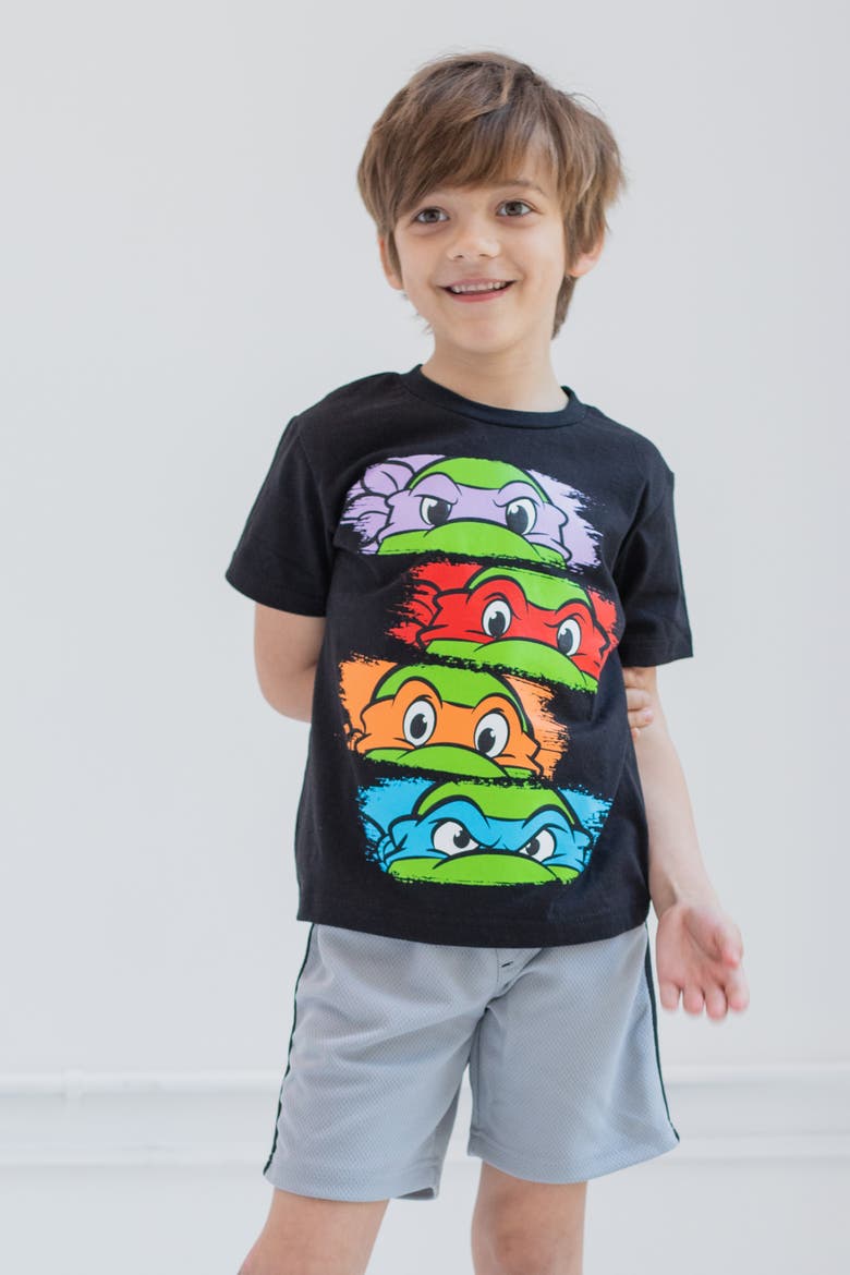 Teenage Mutant Ninja Turtles 3-Pack Short Sleeve Graphic T-Shirts, Alternate, color, Black Grey Green