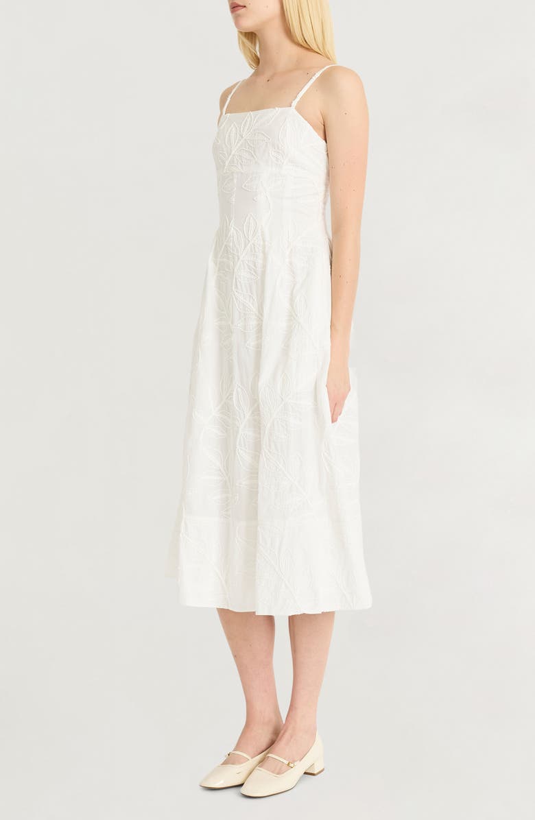 Luxely Embroidered Cotton A-Line Sundress, Alternate, color, Cloud Dancer