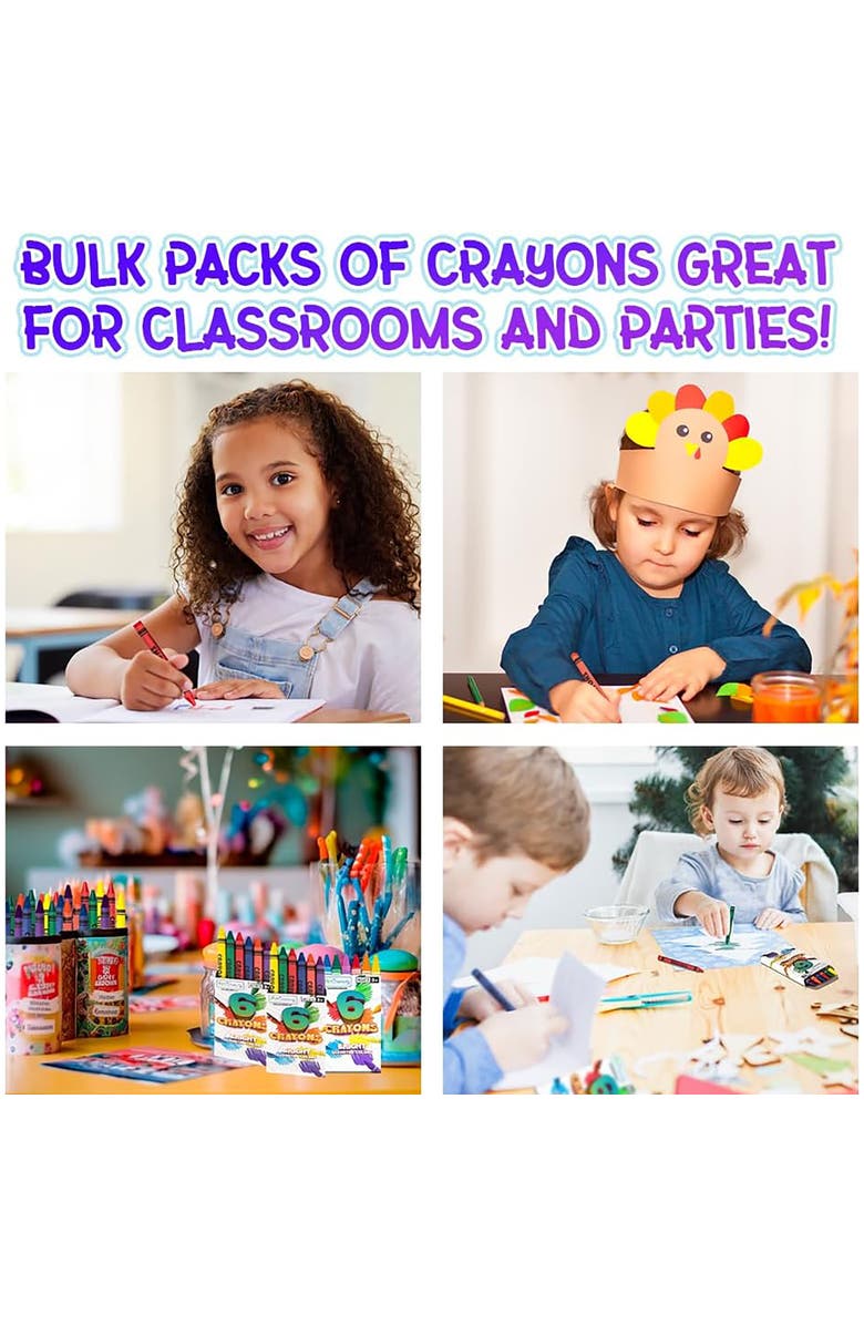 ArtCreativity Crayons Bulk Set 75 Packs (450 Total), 6 Count Boxes, Alternate, color, Multicolored