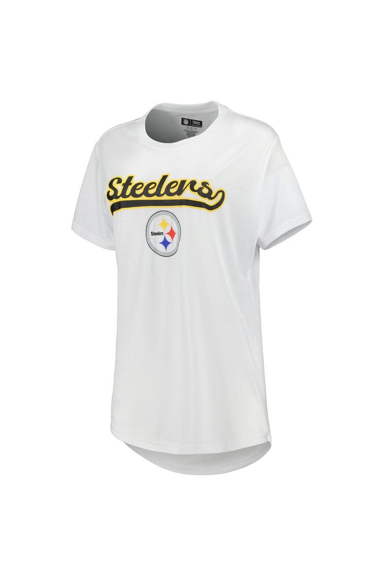 Women's Concepts Sport White/Charcoal Pittsburgh Steelers Sonata T-Shirt & Leggings Sleep Set, Alternate, color, White