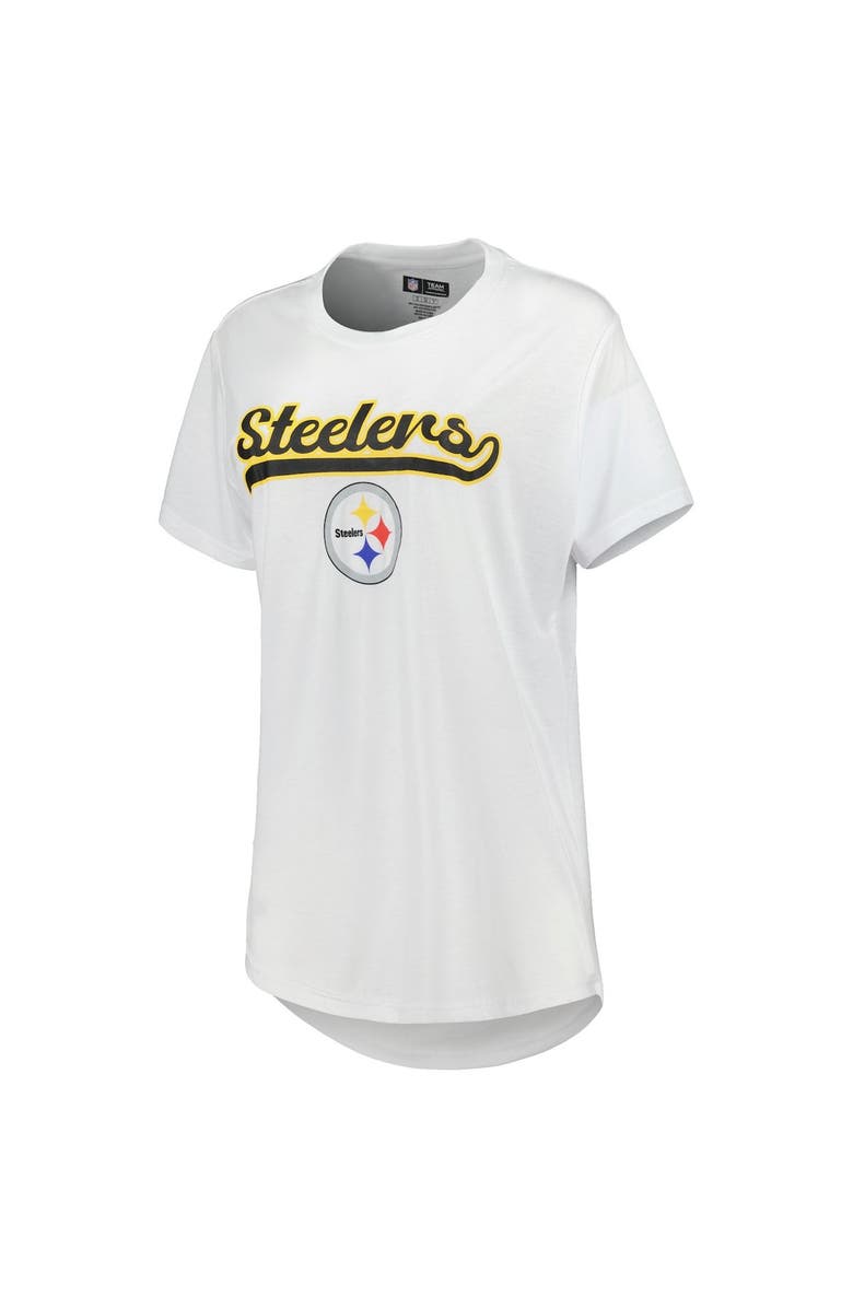 CONCEPTS SPORT Women's Concepts Sport White/Charcoal Pittsburgh Steelers Sonata T-Shirt & Leggings Sleep Set, Alternate, color, White