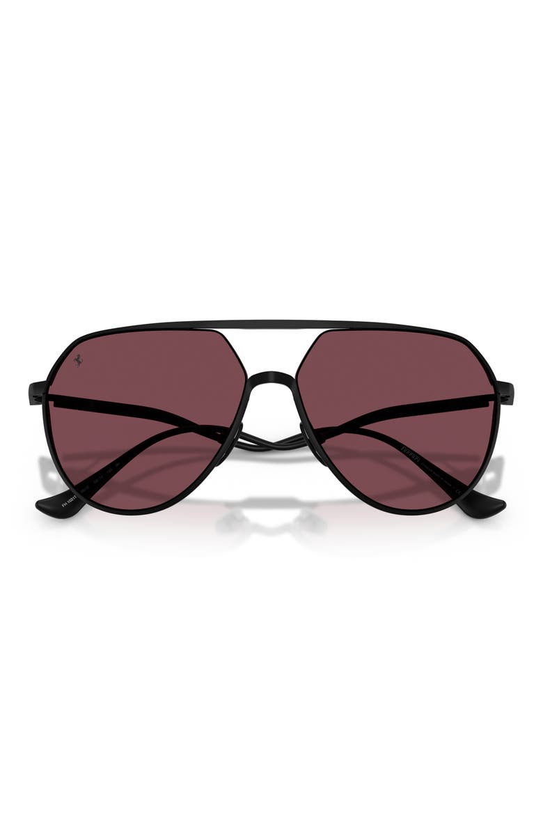 59mm Pilot Sunglasses, Alternate, color, MATTE BLACK / RED