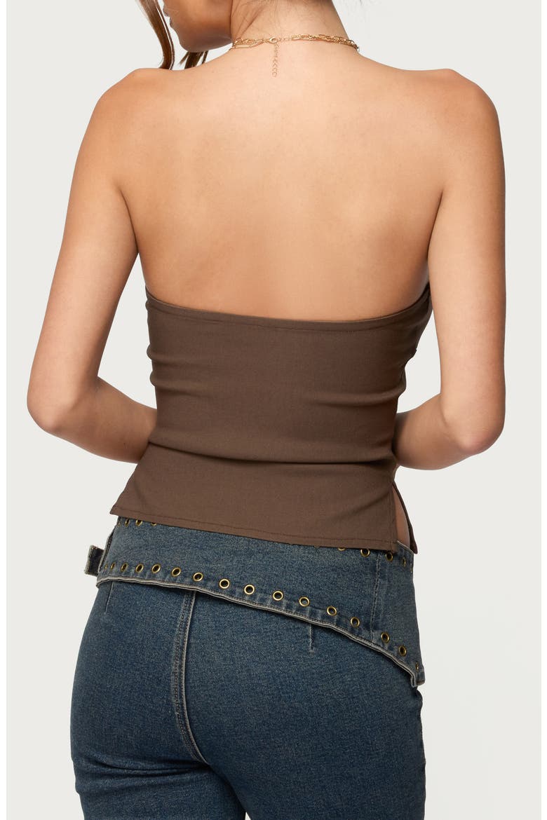 Sade Strapless Side Slit Top, Alternate, color, OLIVE