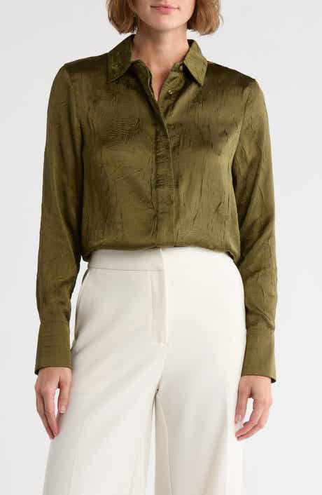 TRUTH Textured Satin Button-Up Shirt