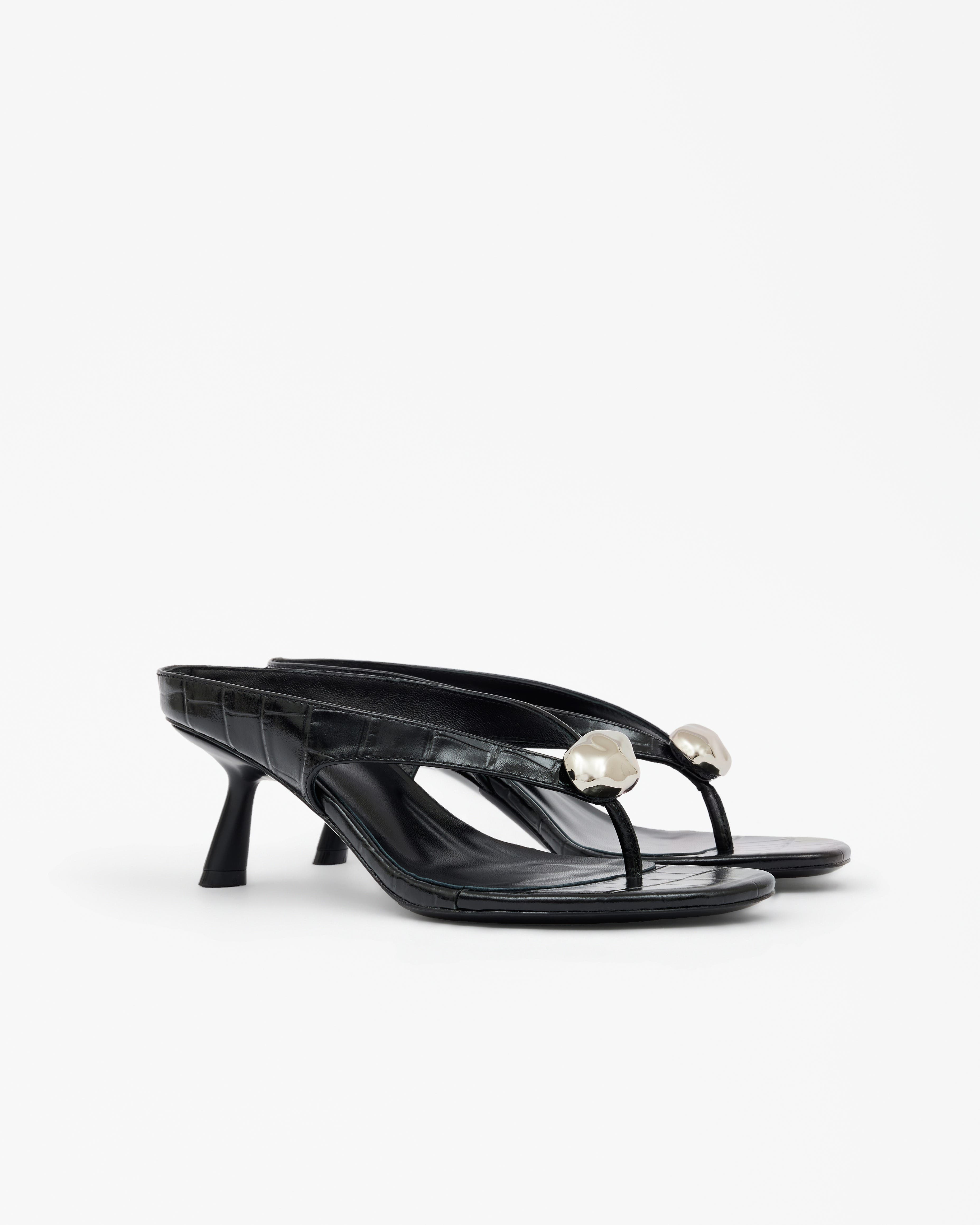 MI/MAI Cristo Jewel Croc High Sandals, Alternate, color, Black