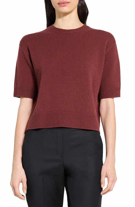 Theory Short Sleeve Cashmere Sweater