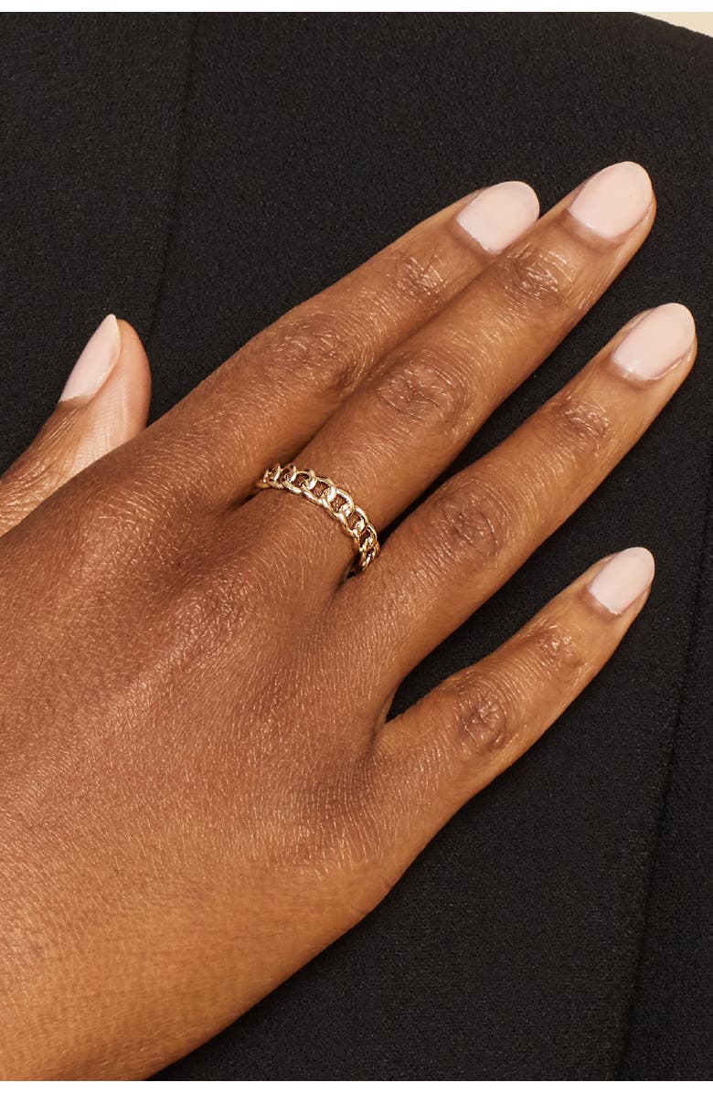 Oradina 14K Yellow Gold 1956 Curb Link Ring, Alternate, color, Yellow Gold