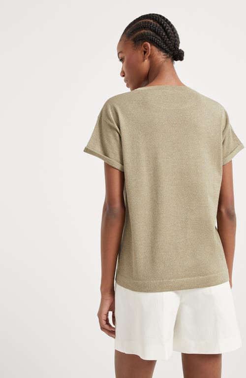 Brunello Cucinelli Cashmere And Silk Lightweight Sweater In Olive