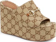Gucci Carmen Horsebit Platform Wedge Sandal