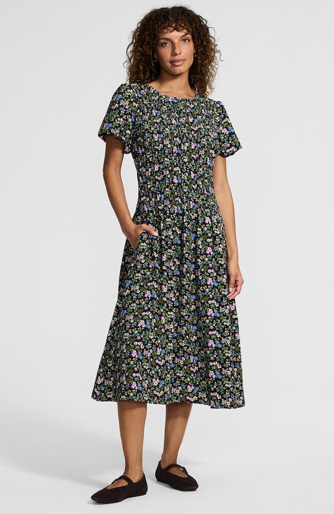 Smocked Midi Dress