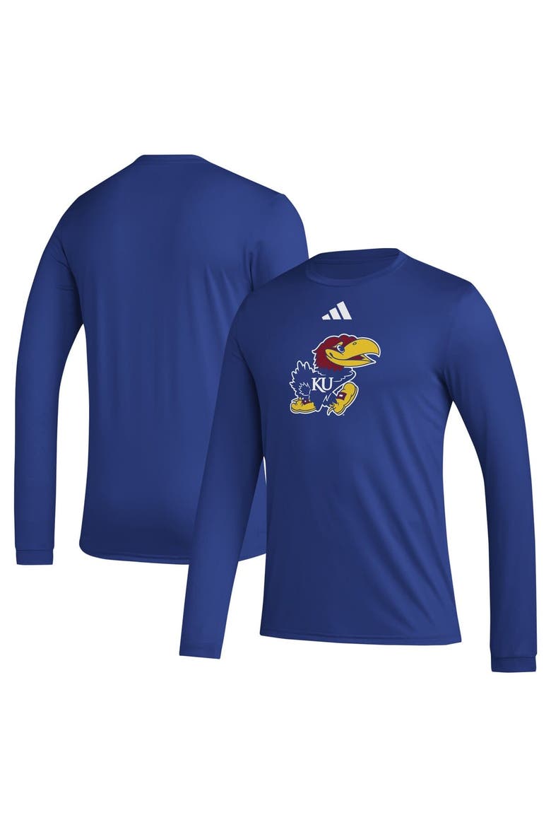 Men's adidas Royal Kansas Jayhawks Primary Locker Logo Pre-Game Long Sleeve T-Shirt, Alternate, color, Royal