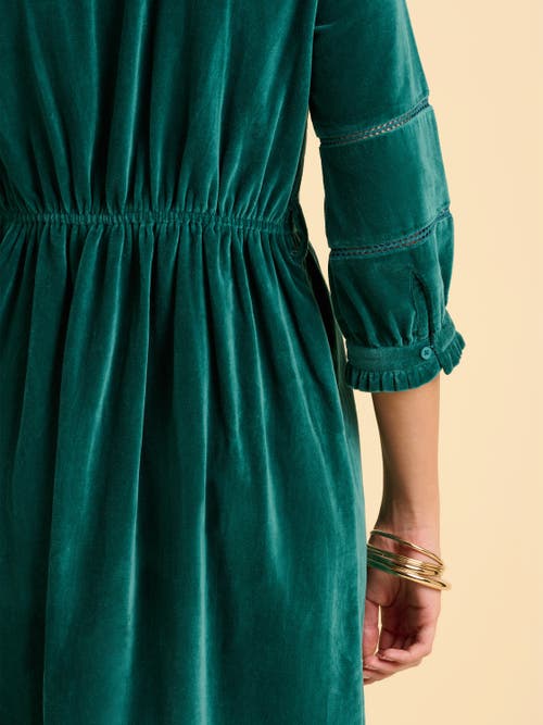 Brakeburn Starry 3/4 Sleeve High Neck Midi Dress In Green