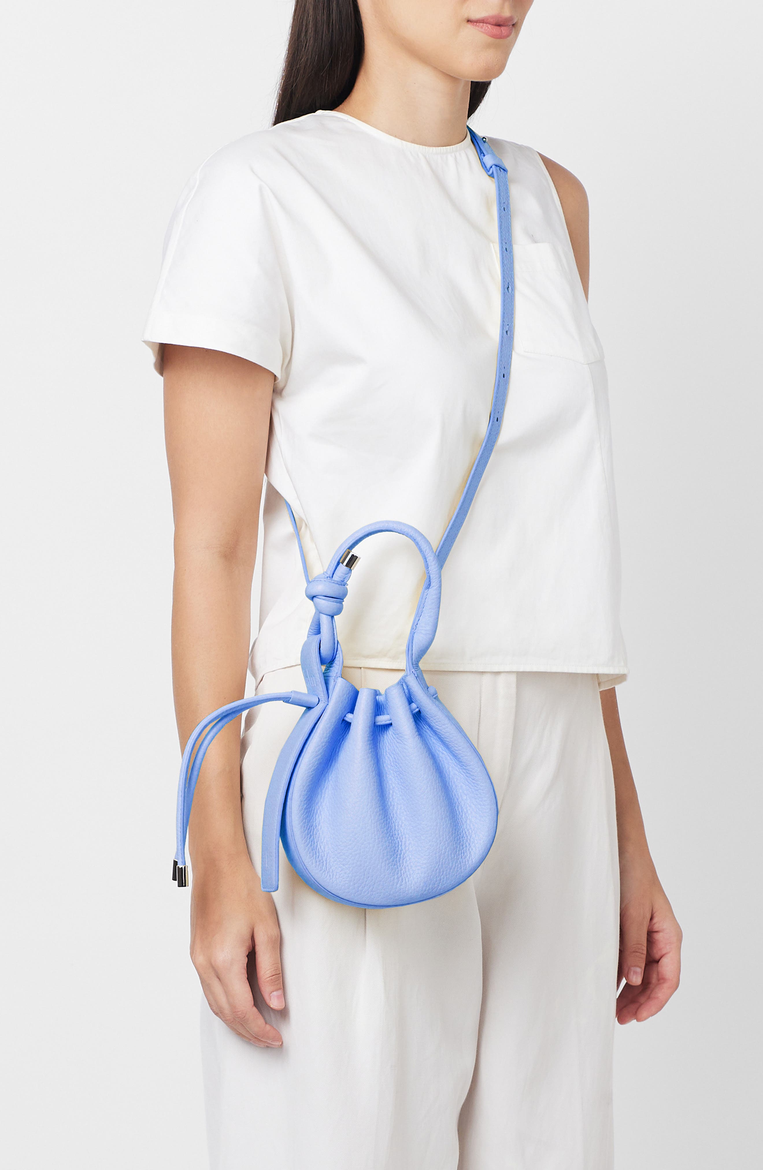 Mini Ina Pebble Leather Crossbody Bag, Alternate, color, OCEAN BLUE