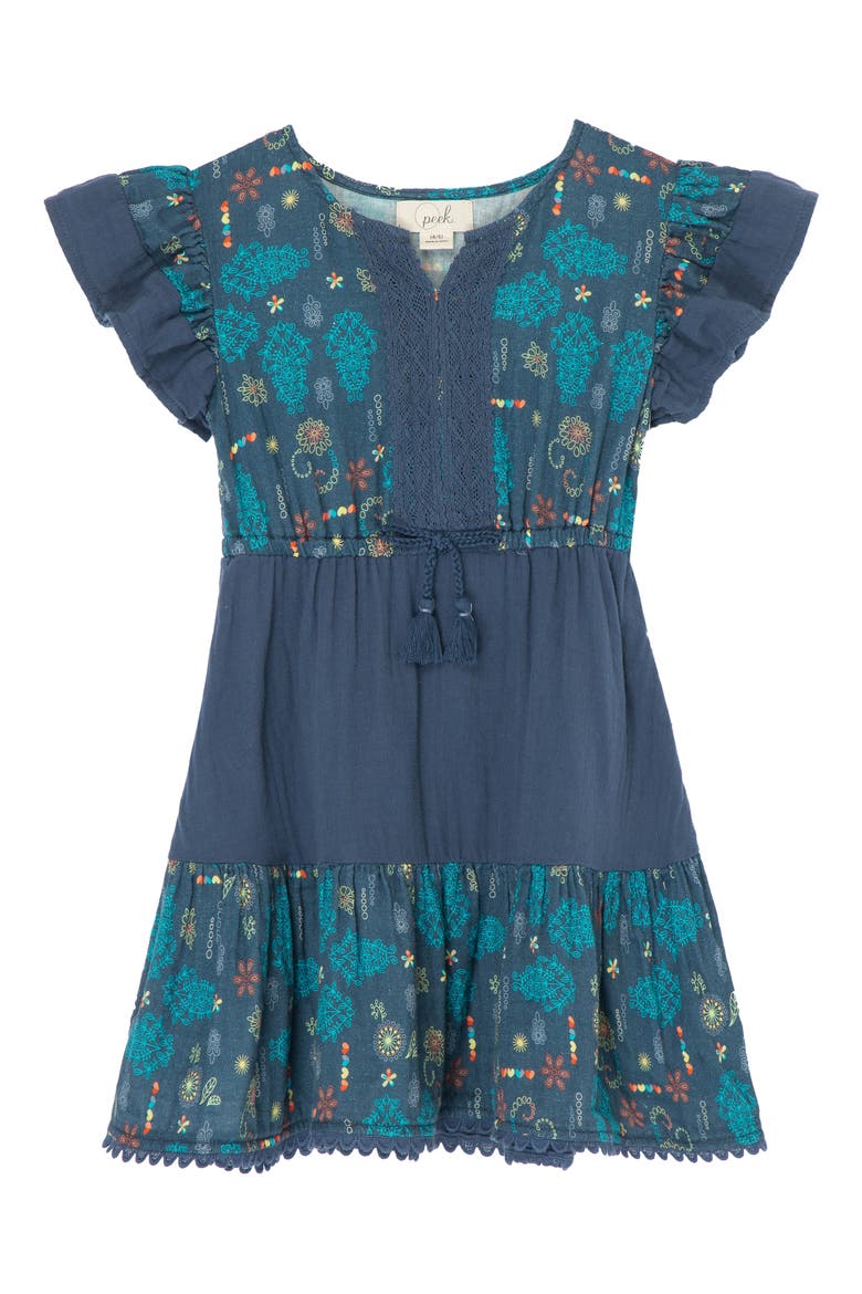 Kids' Flutter Sleeve Gauze Dress, Main, color, PRINT