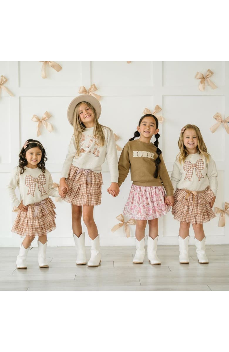 Sweet Wink Gingham Printed Tulle Bow Headband, Alternate, color, Multicolor