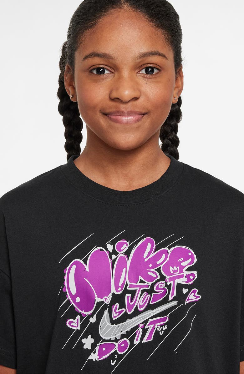 Nike Kids' Doodle Cotton Graphic T-Shirt, Alternate, color, Black