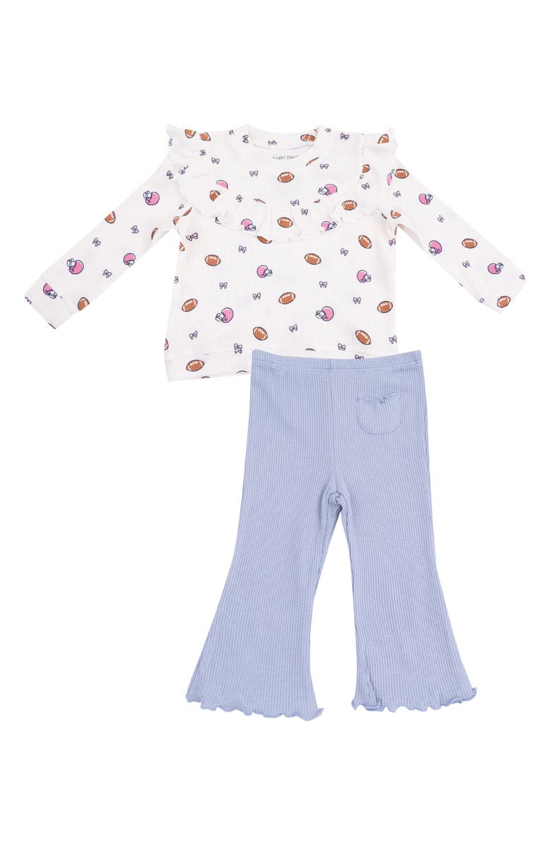 Angel Dear Kids' Footballs & Bows Top & Pants Set, Main, color, White