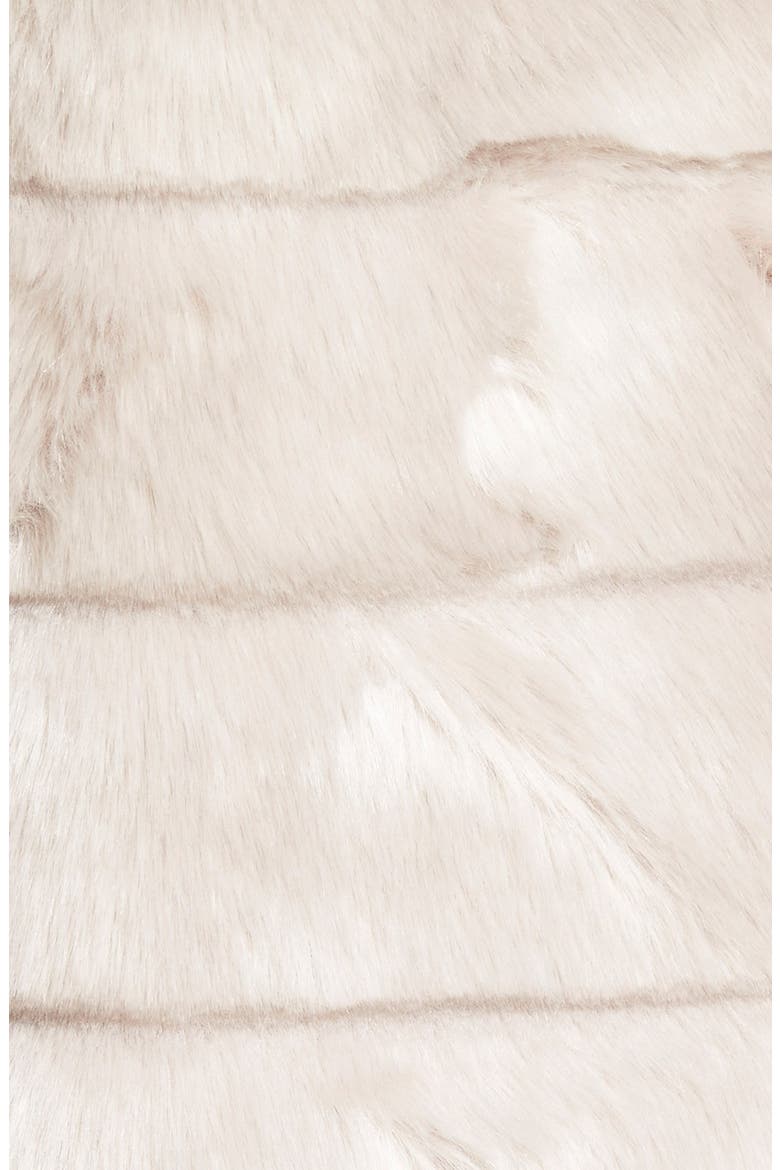 Grooved Faux Fur Coat, Alternate, color, SILVER