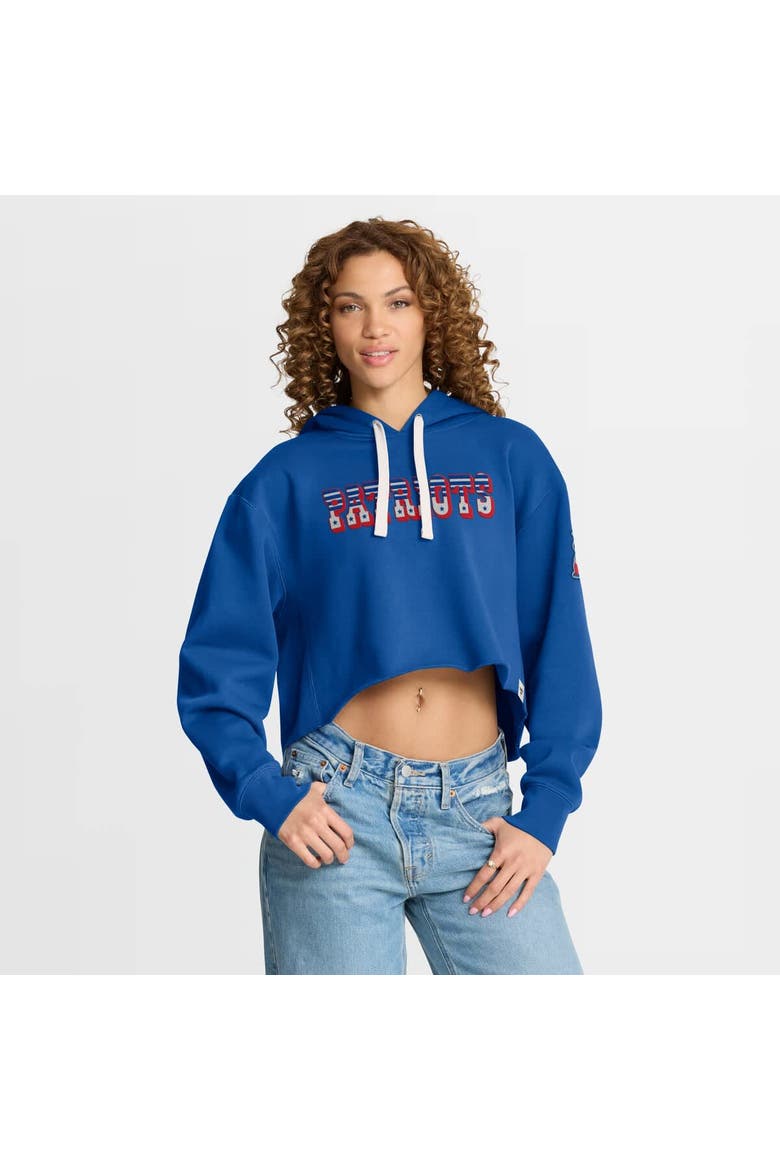 Women's Fanatics Royal New England Patriots Oversized Hometown Heritage Cropped Hoodie, Main, color, Royal