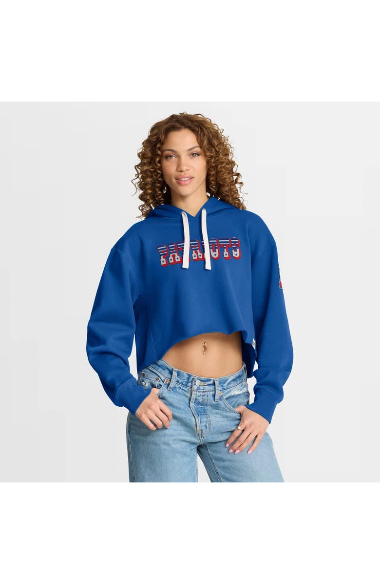FANATICS Women's Fanatics Royal New England Patriots Oversized Hometown Heritage Cropped Hoodie, Main, color, Royal