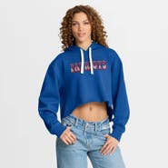 FANATICS Women's Fanatics Royal New England Patriots Oversized Hometown Heritage Cropped Hoodie