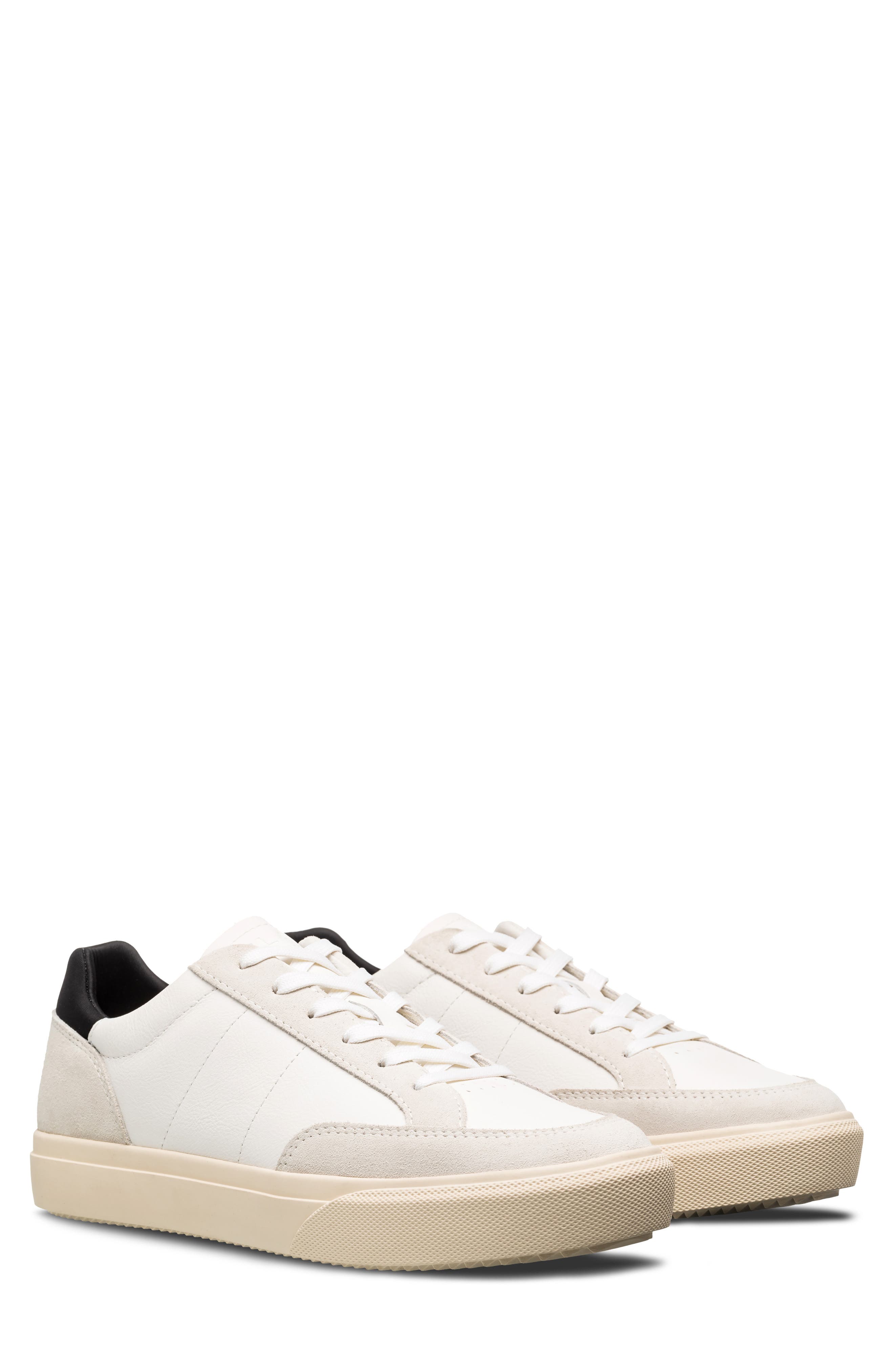 CLAE Monroe VP Low Top Sneaker, Main, color, White Leather Black