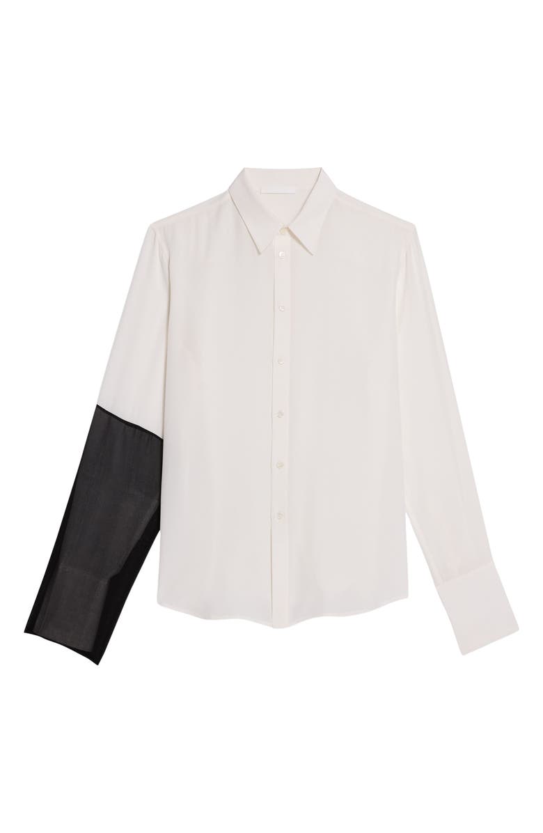 Helmut Lang Colorblocked Silk Button-Up Shirt, Alternate, color, 