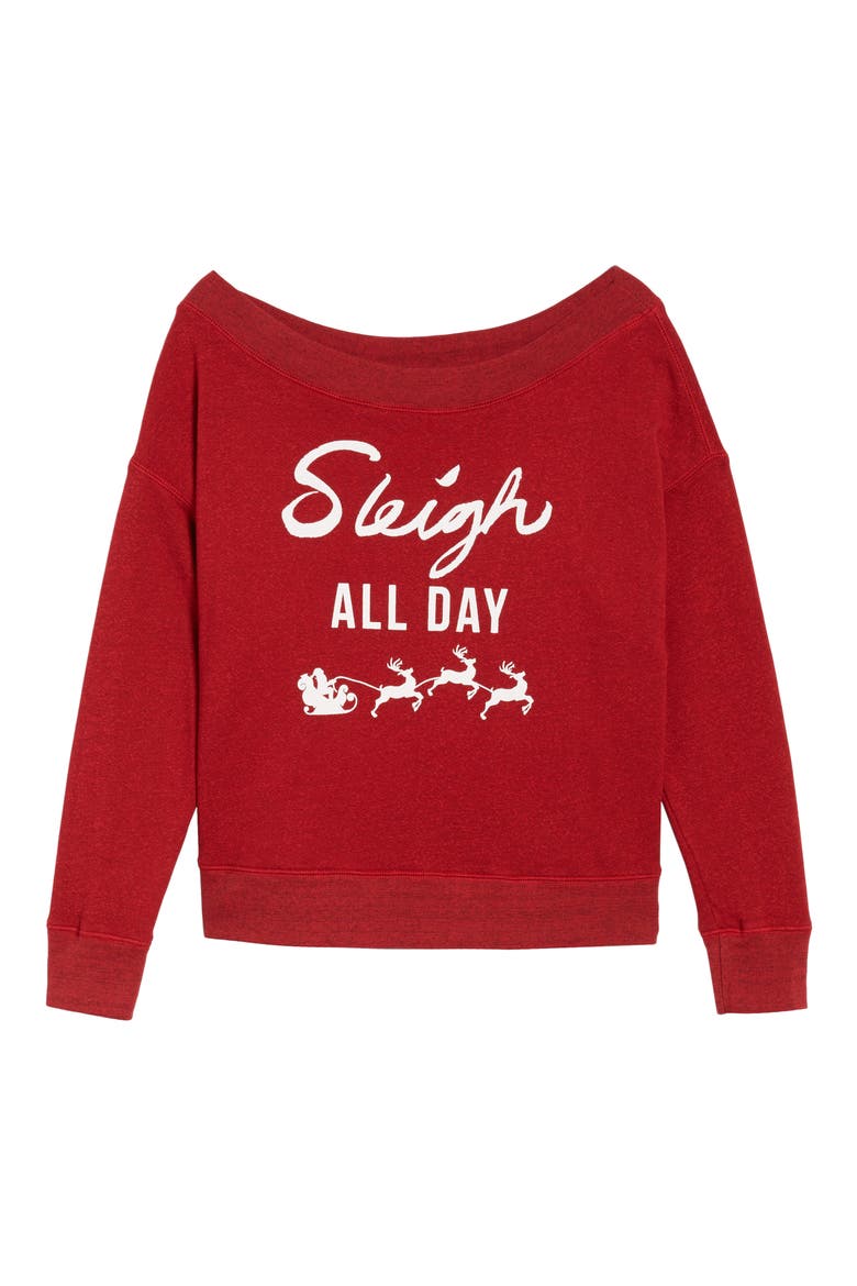 Sleigh All Day Sweatshirt (Nordstrom Exclusive), Alternate, color, CRIMSON