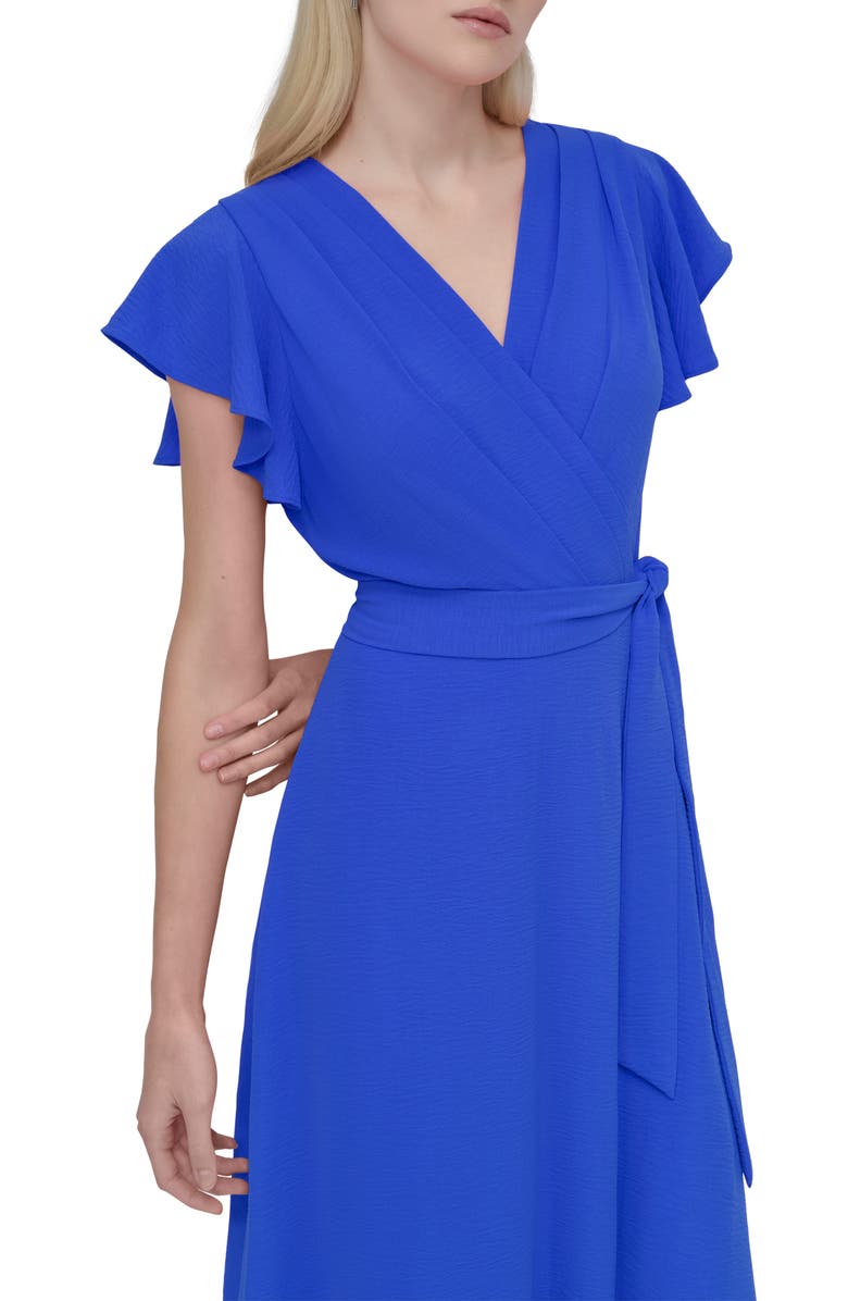 DKNY Flutter Sleeve Midi Dress, Alternate, color,