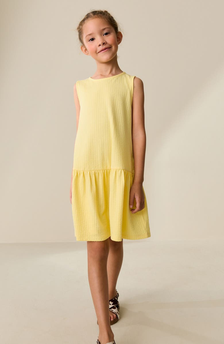 NEXT Kids' Sleeveless Cotton Jersey Drop Waist Sundress, Alternate, color, Yellow