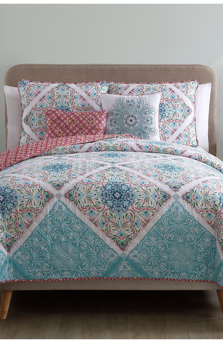 VCNY HOME Windsor Reversible Medallion Quilt Set - Queen, Main, color, Multi