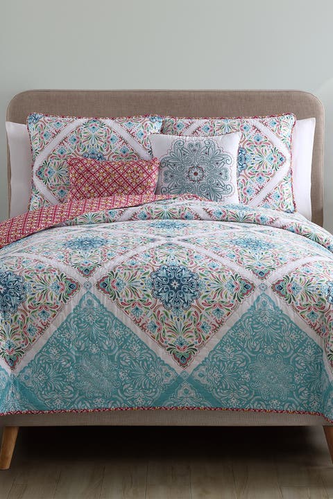 Windsor Reversible Medallion Quilt Set - Queen