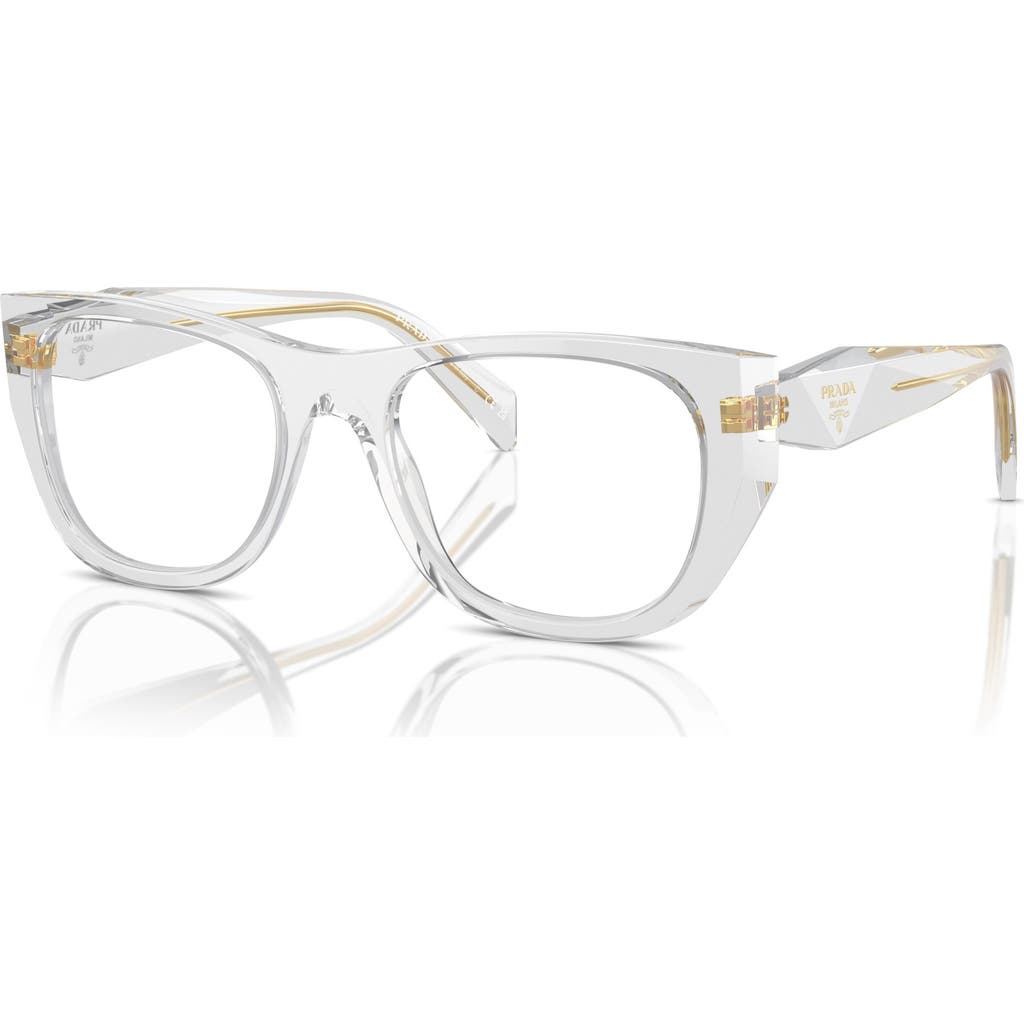 Prada 52mm Irregular Optical Glasses In Gray