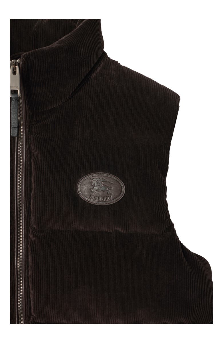 Burberry Corduroy Puffer Gilet, Alternate, color, Clove Brown