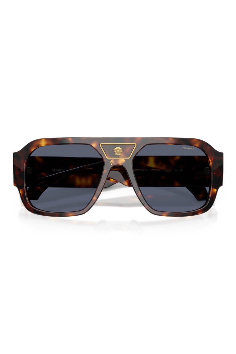 56mm Polarized Square Sunglasses, Alternate, color, HAVANA / DARK BLUE POLAR