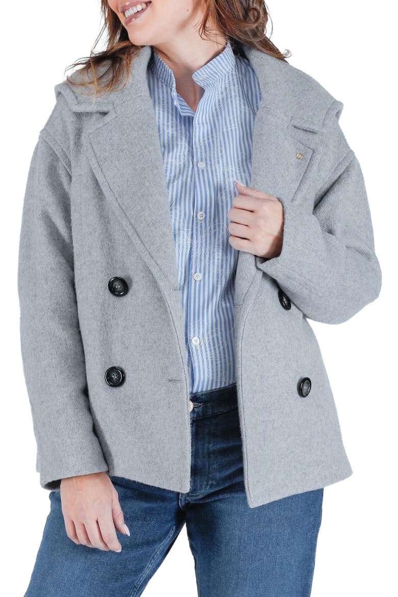 Malo pregnancy pea coat, Main, color, GREY