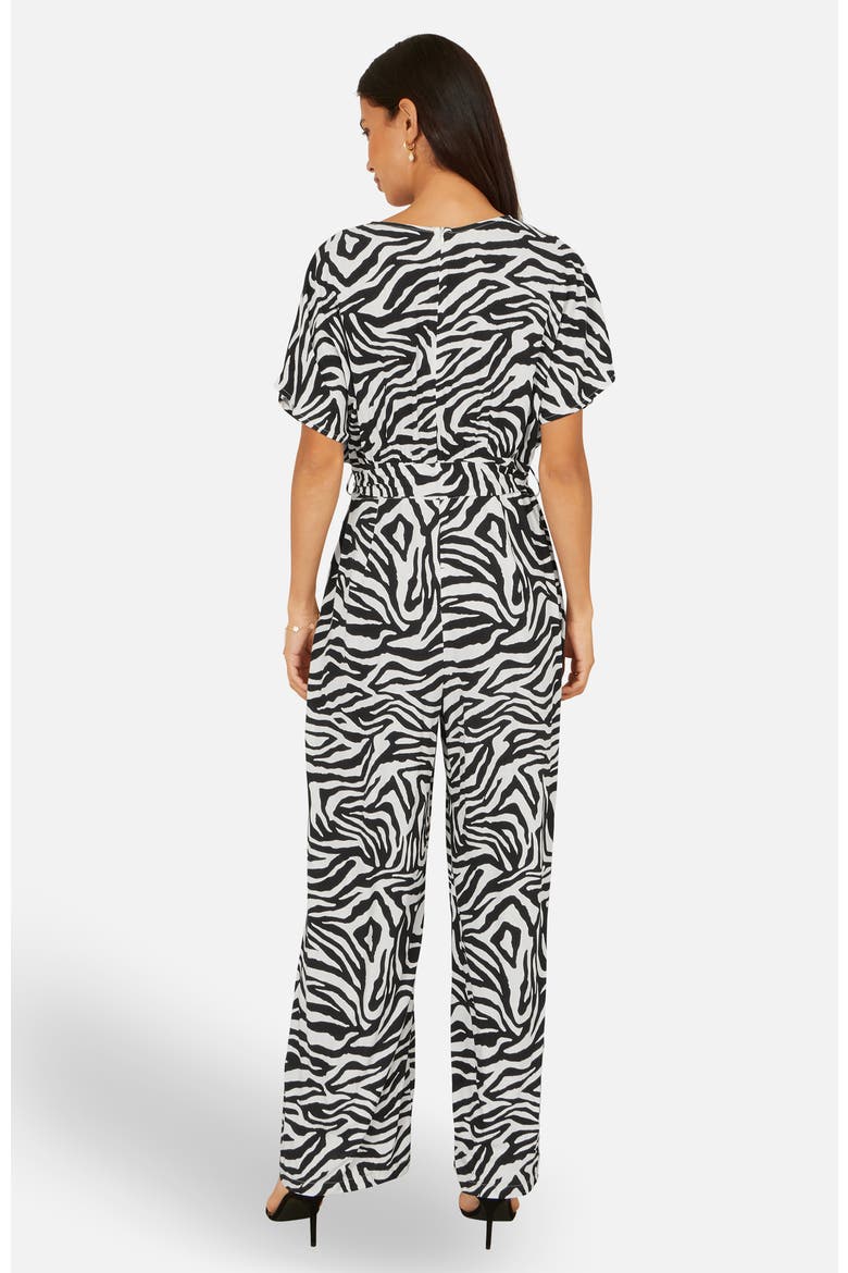 Zebra Print Relaxed Jumpsuit, Alternate, color, Black