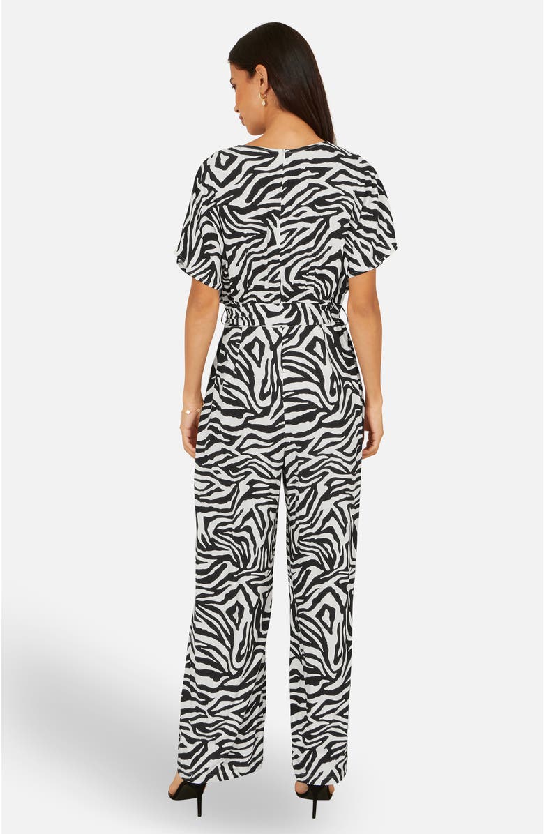 Yumi Zebra Print Relaxed Jumpsuit, Alternate, color, Black